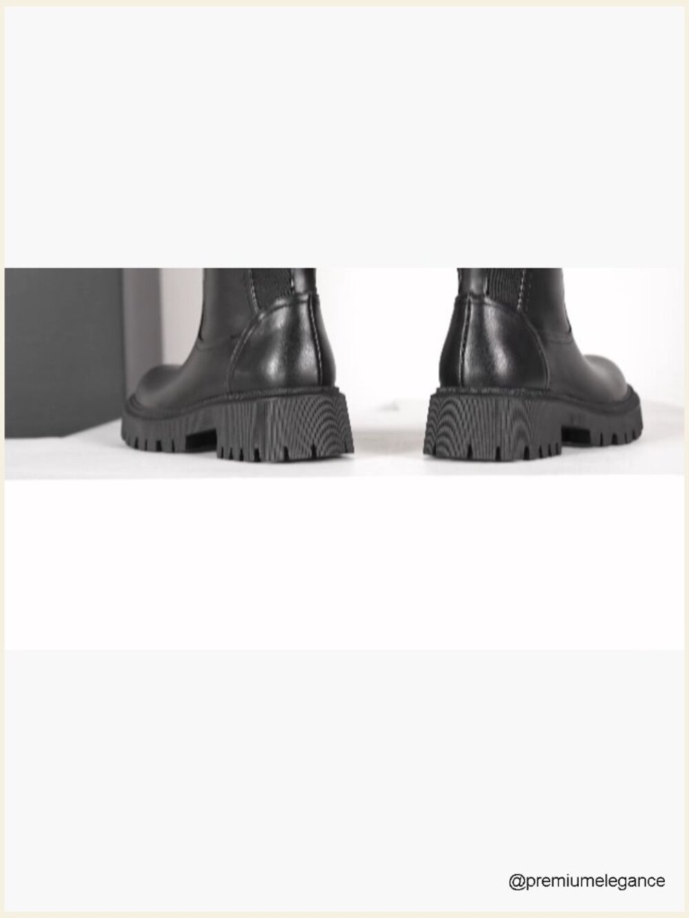 Women's Knee High Boots Platform Lug Sole Stretch Round Toe Riding Boots - Picture 7 of 7